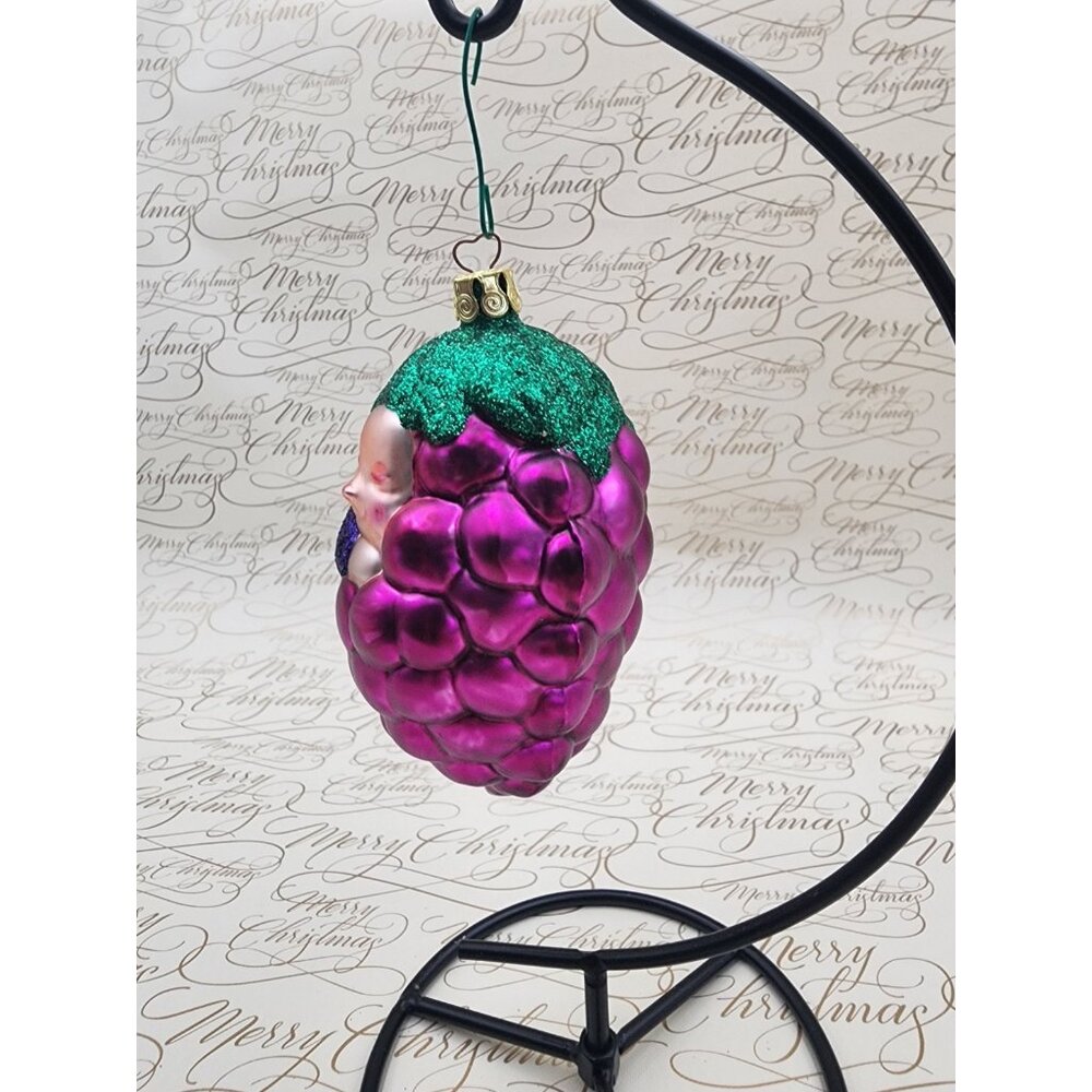 Susan Torrence Global Village Blown Glass Ornament 1999 Loving Bunch Bebe Grape - Picture 6 of 8